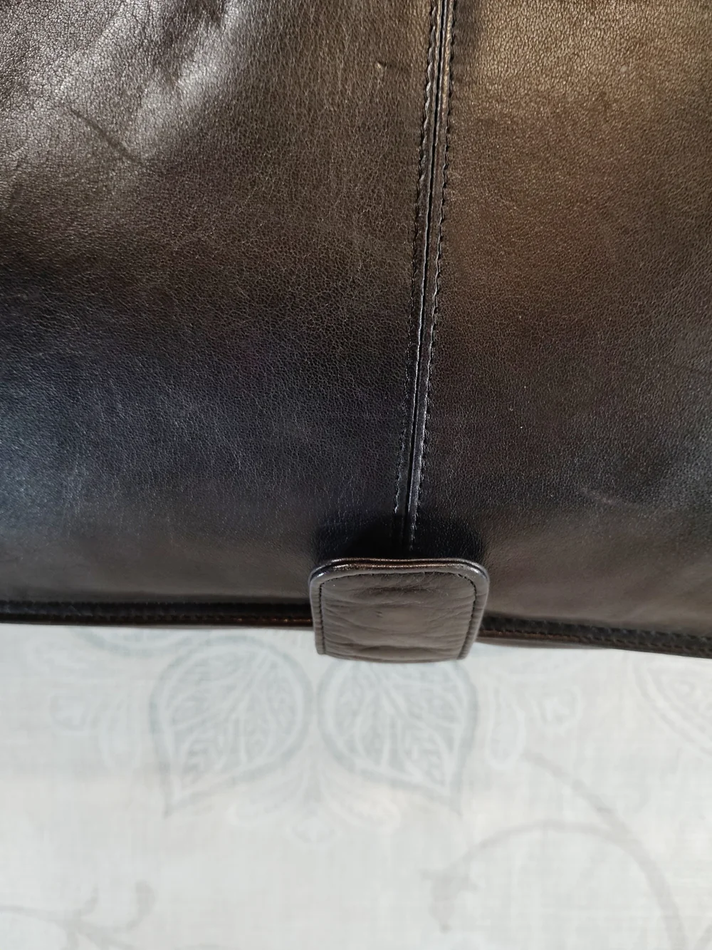 Scully Black Leather Messenger/Briefcase Crossbody Bag